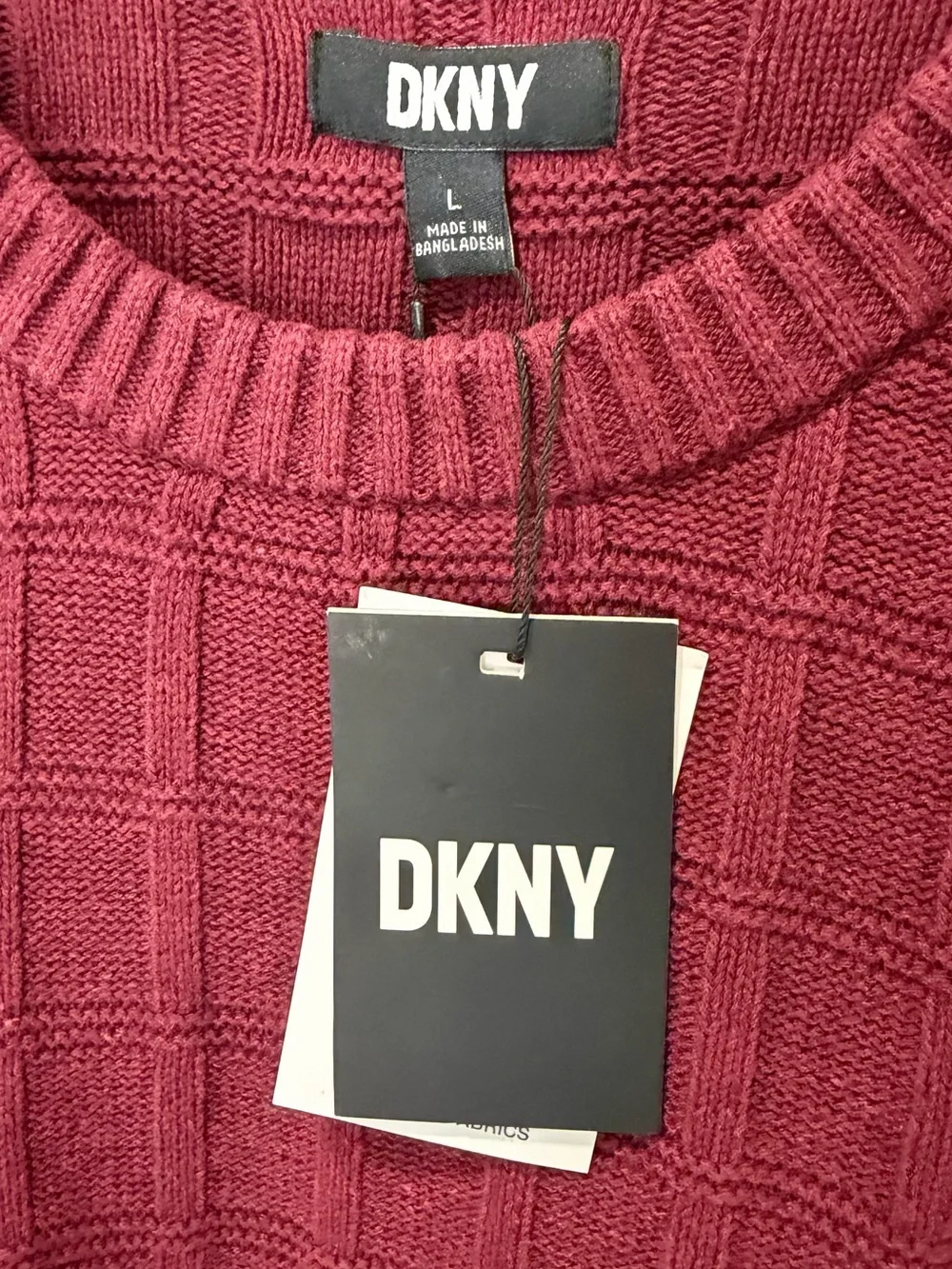 DKNY Men’s Crewneck Sweater in Burgundy